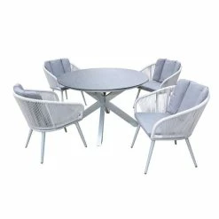 Lifestyle Rope 4 Seater Garden Dining Set By Primrose Living -Plants outlet store FU101980 FullSetWhite c0fd