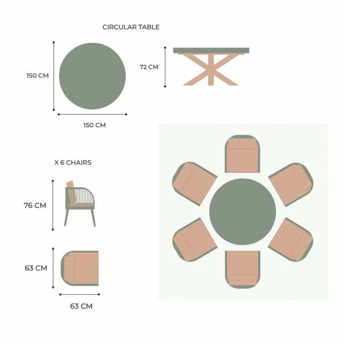 Lifestyle Rope 6 Seater Garden Dining Set By Primrose Living 8 Lifestyle Rope 6 Seater Garden Dining Set By Primrose Living - Image 6