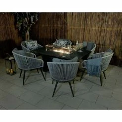 Lifestyle Rope 6 Seater Garden Fire Pit Table Dining Set By Primrose Living 12 Lifestyle Rope 6 Seater Garden Fire Pit Table Dining Set By Primrose Living -Plants outlet store FU101982 Fullset2 00e6