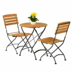 Newark Folding Round Bistro Outdoor Dining Side Chair Set