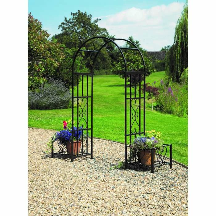 Huntingdon Ornamental Steel Arch & Planter Frames - 2m X 1.1m X 50cm 4 Huntingdon Ornamental Steel Arch & Planter Frames - 2m X 1.1m X 50cm - Image 2