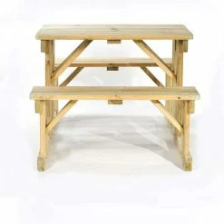 Guernsey 4 Seater Easy Access Walk-in Wooden Picnic Table -Plants outlet store FU102047 add image 3 5f9b