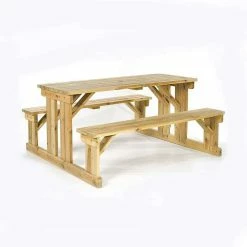 Wooden Eight Seater Square Walk-in Picnic Table 1.70m (5ft 6in) -Plants outlet store FU102049 add image 2 d198