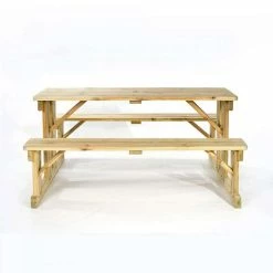 Wooden Eight Seater Square Walk-in Picnic Table 1.70m (5ft 6in) -Plants outlet store FU102049 add image 4 d77e