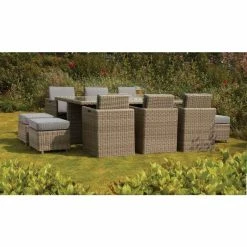195cm Wentworth 10 Seater Rattan Cube Set
