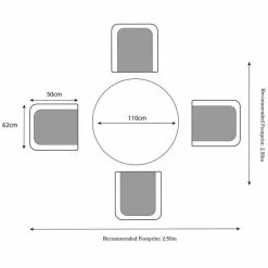 Paris 4 Seater Rattan Dining Set | 110cm Table With 4 Carver Chairs And Cushions -Plants outlet store FU102083 add image 6 5f9b