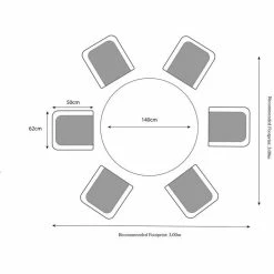 Paris 6 Seater Rattan Dining Set | 140cm Table With 6 Carvers Chairs -Plants outlet store FU102084 add image 6 be76