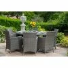 Paris 6 Seater Rattan Dining Set | 140cm Table With 6 Carvers Chairs -Plants outlet store FU102084 main image 30ff