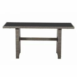 Marlow 6 Seater Rectangular Rattan Stacking Chair Set -Plants outlet store FU102088 rollover image 89ee