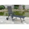 Sorrento Metal Wheeled Sun Lounger In Black -Plants outlet store FU102103 main image 252b