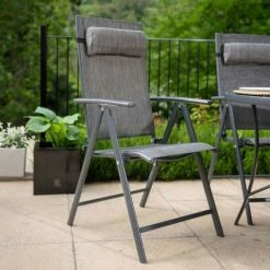 Kennet Reclining 4 Seater Polytex Dining Set In Grey By Hectare® 17 Kennet Reclining 4 Seater Polytex Dining Set In Grey By Hectare® -Plants outlet store FU102196 add image 6 c04a