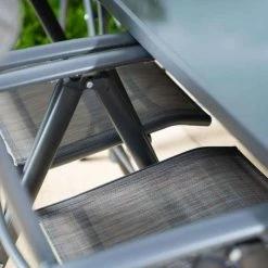 Kennet Reclining 6 Seater Polytex Dining Set In Grey By Hectare® -Plants outlet store FU102197 add image 5 9d86