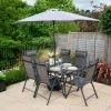 Kennet Reclining 6 Seater Polytex Dining Set In Grey By Hectare® -Plants outlet store FU102197 main image e4f9