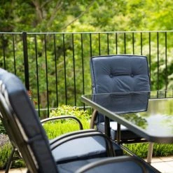 Hadleigh 6 Seater Garden Dining Furniture Set In Navy By Hectare® -Plants outlet store FU102200 add image 6 ff08