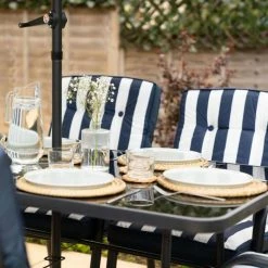 Hadleigh 6 Seater Garden Dining Furniture Set In Navy By Hectare® -Plants outlet store FU102200 add image 7 0fbb
