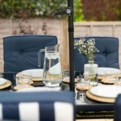 Hadleigh 6 Seater Garden Dining Furniture Set In Navy By Hectare® -Plants outlet store FU102200 add image 8 4b99
