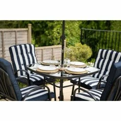 Hadleigh 4 Seater Garden Dining Furniture Set In Navy By Hectare® 13 Hadleigh 4 Seater Garden Dining Furniture Set In Navy By Hectare® -Plants outlet store FU102201 rollover image 9807