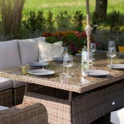 'Peony' Luxury Rattan 8 Seater Modular Garden Sofa Set With Rectangular Table And Parasol By Primrose Living 15 'Peony' Luxury Rattan 8 Seater Modular Garden Sofa Set With Rectangular Table And Parasol By Primrose Living -Plants outlet store FU102231 add image 2 0633