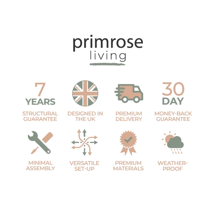 'Peony' Luxury Rattan 8 Seater Modular Garden Sofa Set With Rectangular Table And Parasol By Primrose Living 11 'Peony' Luxury Rattan 8 Seater Modular Garden Sofa Set With Rectangular Table And Parasol By Primrose Living - Image 9