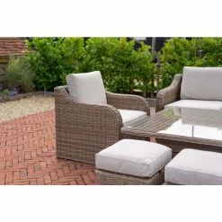 'Peony' Luxury Rattan 8 Seater Modular Garden Sofa Set With Rectangular Rising Table And Parasol By Primrose Living -Plants outlet store FU102232 3 fe9c