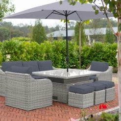 'Peony' Luxury Rattan 8 Seater Garden Sofa Set With Rectangular Rising Table And Parasol In Pebble By Primrose Living 14 'Peony' Luxury Rattan 8 Seater Garden Sofa Set With Rectangular Rising Table And Parasol In Pebble By Primrose Living -Plants outlet store FU102232 PRI1296 Primrose Furniture Un Cropped 67 FU102232copy dde7