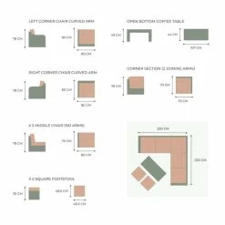 'Peony' Luxury Rattan 7 Seater Modular Garden Sofa Set With Coffee Table And Footstools By Primrose Living -Plants outlet store FU102234 V2 b4cb