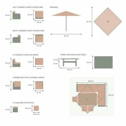 'Peony' Luxury Rattan 9 Seater Modular Garden Sofa Set With Rectangular Rising Table And Footstools In Stone By Primrose Living -Plants outlet store FU102237 V2 ed63