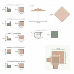 'Peony' Luxury Rattan 7 Seater Modular Garden Sofa Set With Square Rising Table In Stone By Primrose Living -Plants outlet store FU102238 V2 59b2