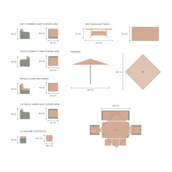 'Peony' Luxury Rattan 8 Seater Modular Garden Sofa Set With Rectangular Rising Table And Parasol In Stone By Primrose Living -Plants outlet store FU102257 add image 6 5073