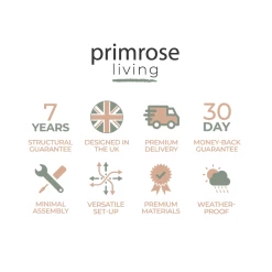 'Peony' Luxury Rattan 8 Seater Modular Garden Sofa Set With Rectangular Rising Table And Parasol In Stone By Primrose Living -Plants outlet store FU102257 add image 7 f5bf