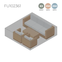 Medium Black Sofa Furniture Cover - 250 X 250 X 83cm