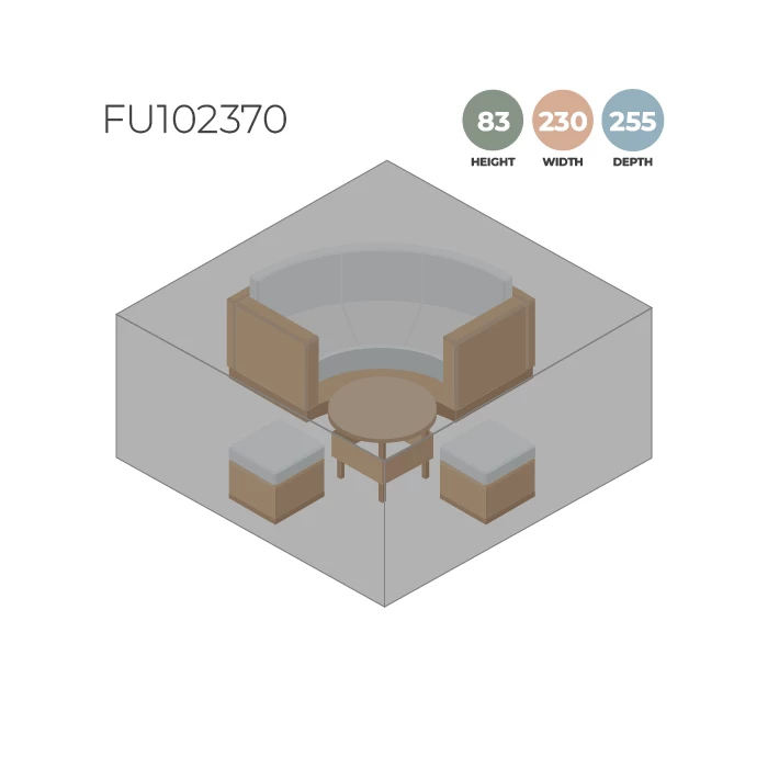 Premium Black Curved Garden Sofa Set Cover By Primrose Living - 230x255cm 12 Premium Black Curved Garden Sofa Set Cover By Primrose Living - 230x255cm - Image 10