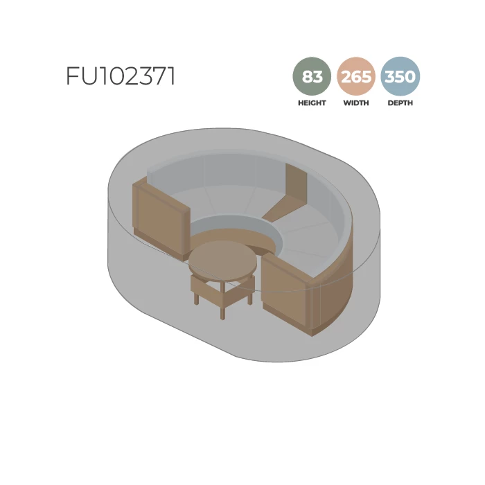 Premium Black Curved Garden Sofa Set Cover By Primrose Living - 265x350cm 12 Premium Black Curved Garden Sofa Set Cover By Primrose Living - 265x350cm - Image 10