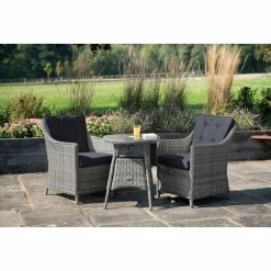 Luxury Rattan Bistro Set In Pebble By Primrose Living 8 Luxury Rattan Bistro Set In Pebble By Primrose Living -Plants outlet store FU102382 Light Grey 3 6be6