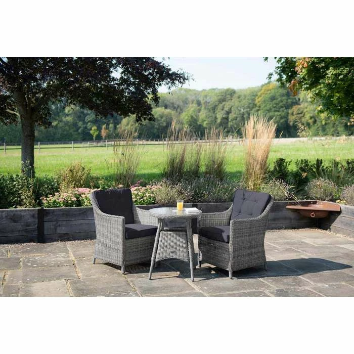 Luxury Rattan Bistro Set In Pebble By Primrose Living 5 Luxury Rattan Bistro Set In Pebble By Primrose Living - Image 3