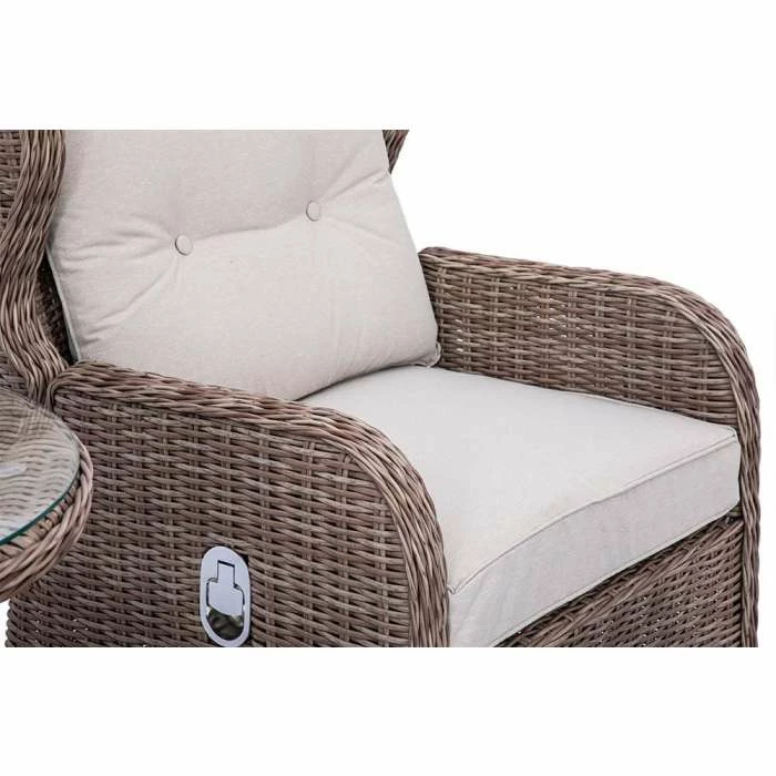 Luxury Rattan Recliner Bistro Set By Primrose Living 7 Luxury Rattan Recliner Bistro Set By Primrose Living - Image 5