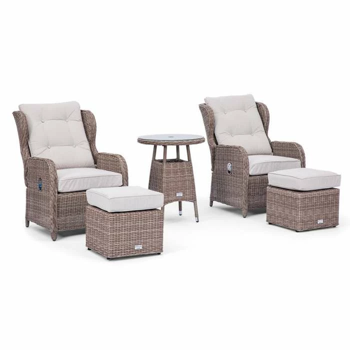Luxury Rattan Recliner Bistro Set By Primrose Living 3 Luxury Rattan Recliner Bistro Set By Primrose Living