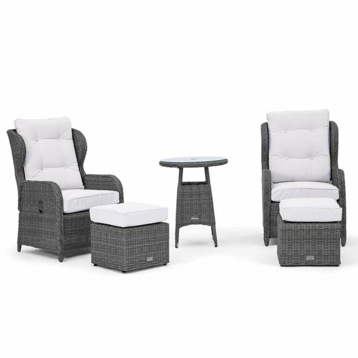 Luxury Rattan Recliner Bistro Set In Stone By Primrose Living 6 Luxury Rattan Recliner Bistro Set In Stone By Primrose Living - Image 4