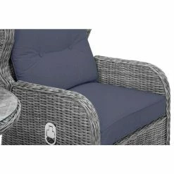 Luxury Rattan Recliner Bistro Set In Pebble By Primrose Living -Plants outlet store FU102385 Light Grey 1 ChairCloseandLever f83b