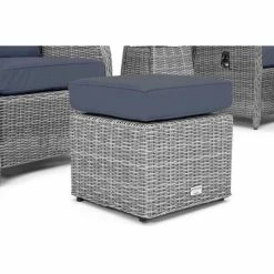 Luxury Rattan Recliner Bistro Set In Pebble By Primrose Living -Plants outlet store FU102385 Light Grey 2 Footstool 498a