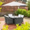 Luxury Rattan 6 Seater Rectangular Garden Dining Set In Stone By Primrose Living -Plants outlet store FU102390 PRI1296 Primrose Furniture Un Cropped 41 FU102389copyRESIZED FullSet fced