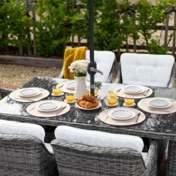 Luxury Rattan 6 Seater Rectangular Garden Dining Set In Stone By Primrose Living 9 Luxury Rattan 6 Seater Rectangular Garden Dining Set In Stone By Primrose Living -Plants outlet store FU102390 PRI1296 Primrose Furniture Un Cropped 49 FU102389copyRESIZED Table cdaf