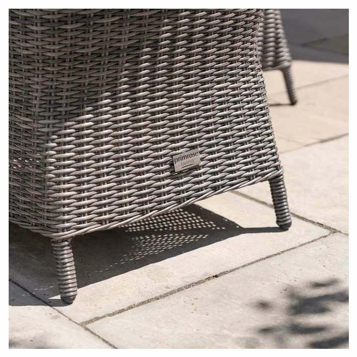 Luxury Rattan 6 Seater Oval Fire Pit Table Garden Dining Set In Stone By Primrose Living 7 Luxury Rattan 6 Seater Oval Fire Pit Table Garden Dining Set In Stone By Primrose Living - Image 5