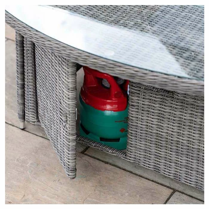 Luxury Rattan 6 Seater Oval Fire Pit Table Garden Dining Set In Stone By Primrose Living 11 Luxury Rattan 6 Seater Oval Fire Pit Table Garden Dining Set In Stone By Primrose Living - Image 9