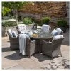 Luxury Rattan 6 Seater Oval Fire Pit Table Garden Dining Set In Stone By Primrose Living 2 Luxury Rattan 6 Seater Oval Fire Pit Table Garden Dining Set In Stone By Primrose Living -Plants outlet store FU102395 Main e9d8