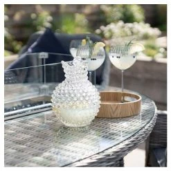 Luxury Rattan 6 Seater Oval Fire Pit Garden Dining Set In Pebble By Primrose Living -Plants outlet store FU102396 2 be02