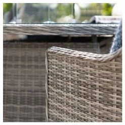 Luxury Rattan 6 Seater Oval Fire Pit Garden Dining Set In Pebble By Primrose Living -Plants outlet store FU102396 4 afe2