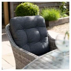 Luxury Rattan 6 Seater Oval Fire Pit Garden Dining Set In Pebble By Primrose Living -Plants outlet store FU102396 7 b0c3