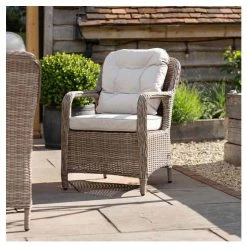 Luxury Rattan 8 Seater Rectangular Fire Pit Garden Dining Set By Primrose Living -Plants outlet store FU102397 5 5205