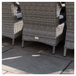 Luxury Rattan 8 Seater Rectangular Fire Pit Garden Dining Set In Pebble By Primrose Living -Plants outlet store FU102399 6 507e